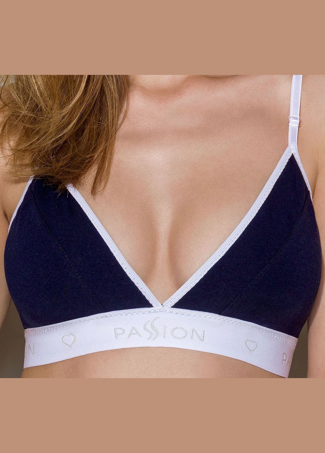 Синій демісезонний спортивний топ з подвійними бретелями ps007 top navy blue, size Passion