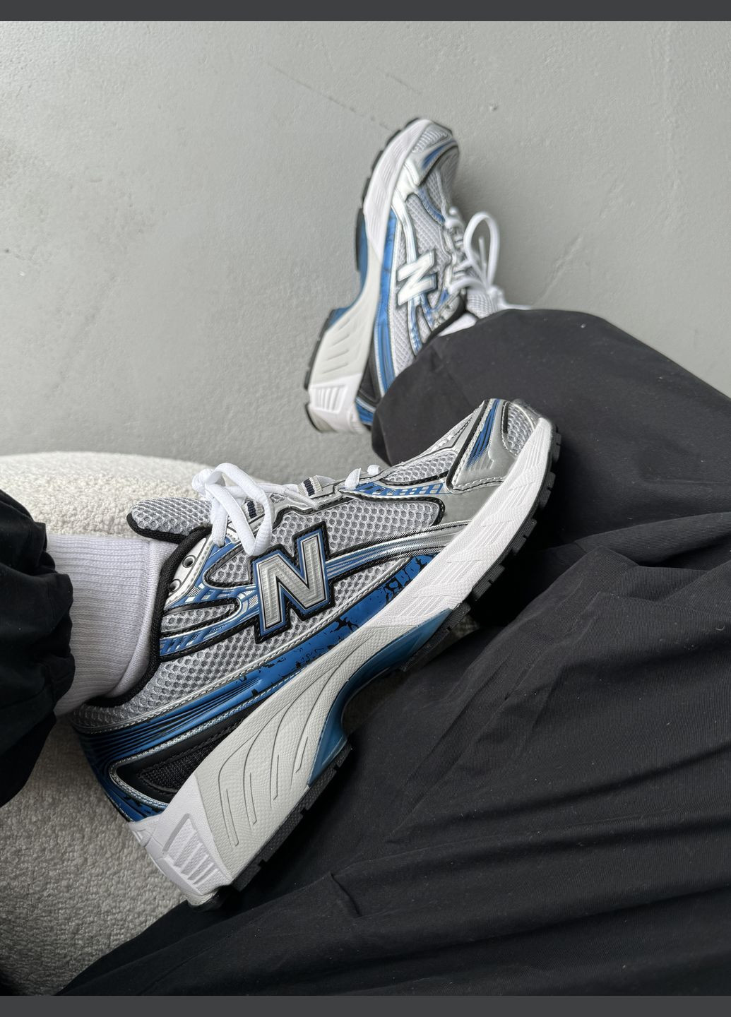 Серые демисезонные кроссовки мужские new balance 740 grey blue | нью беланс 740 серые синие No Brand