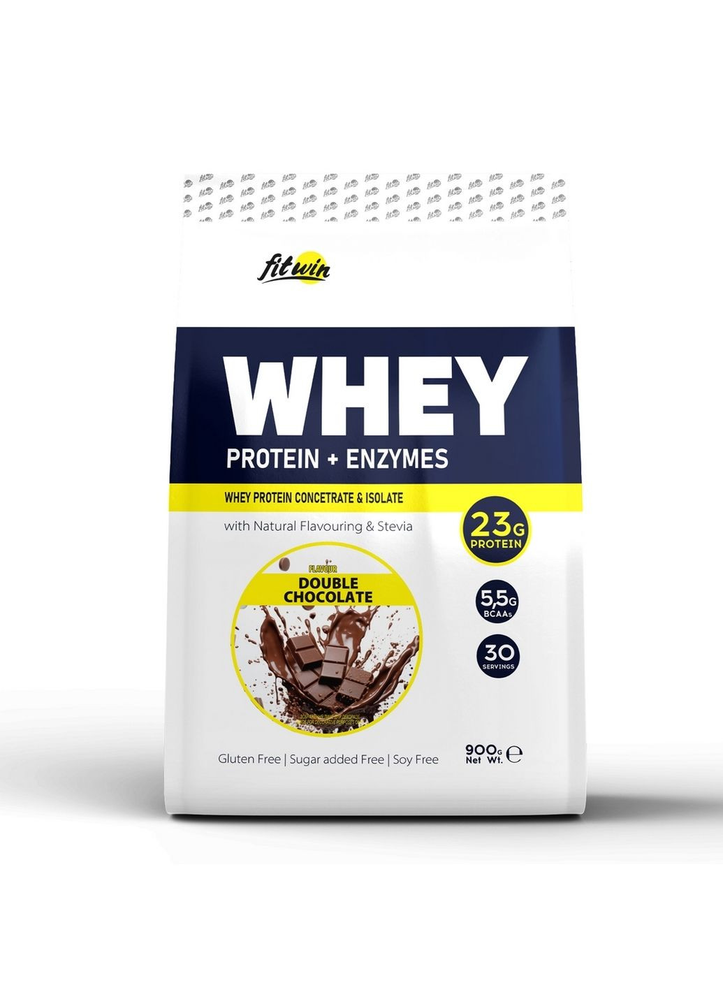Протеїн Whey Protein + Enzymes, 900 грам Подвійний шоколад FitWin (295899350)