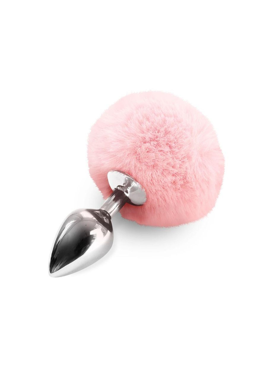 Металлическая анальная пробка М Art of Sex - Metal Butt plug Rabbit Tail Soft pink, диаметр 3,4 см No Brand (303881032)