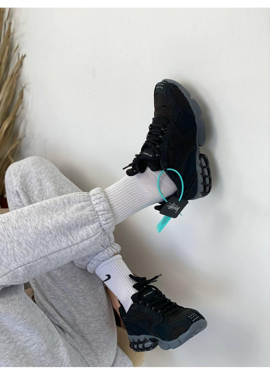 Чорні Осінні кросівки чоловічі nike x stussy air zoom spiridon cage black найк аір зум No Brand