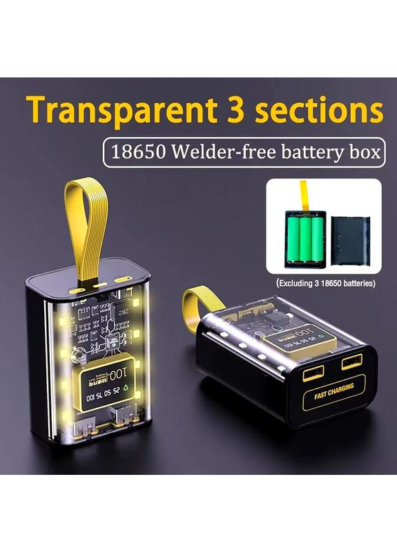 Павербанк пауэрбанк powerbank 7.8 А-ч 3*18650 аккумуляторы двойной USB Charge с фонарем Xiaomi (370456180)