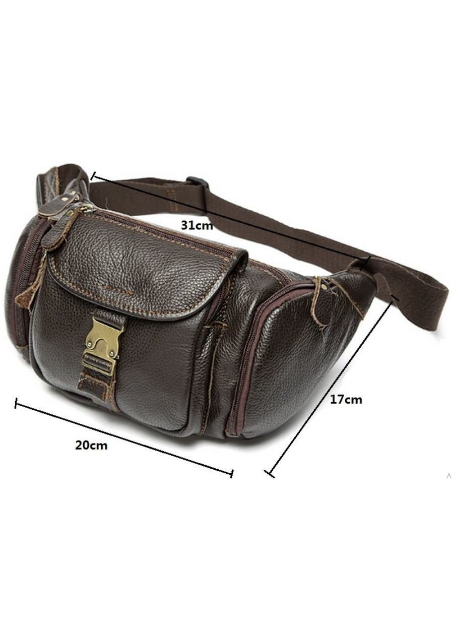 Сумка чоловіча через плече шкіряна бананка 14762 Коричнева Vintage (302007973)