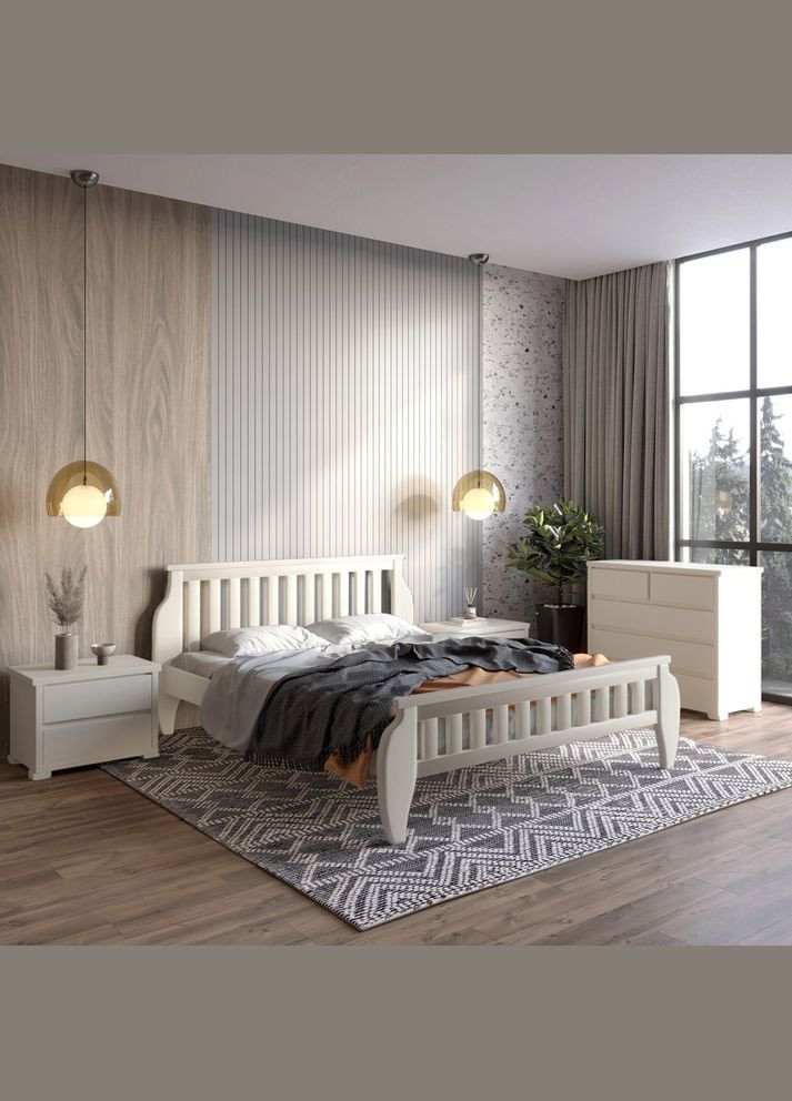 Двоспальне дерев'яне ліжко Прага (S0505Y30R) 180х200 см (MBG-7064) Mebigrand (368281111)