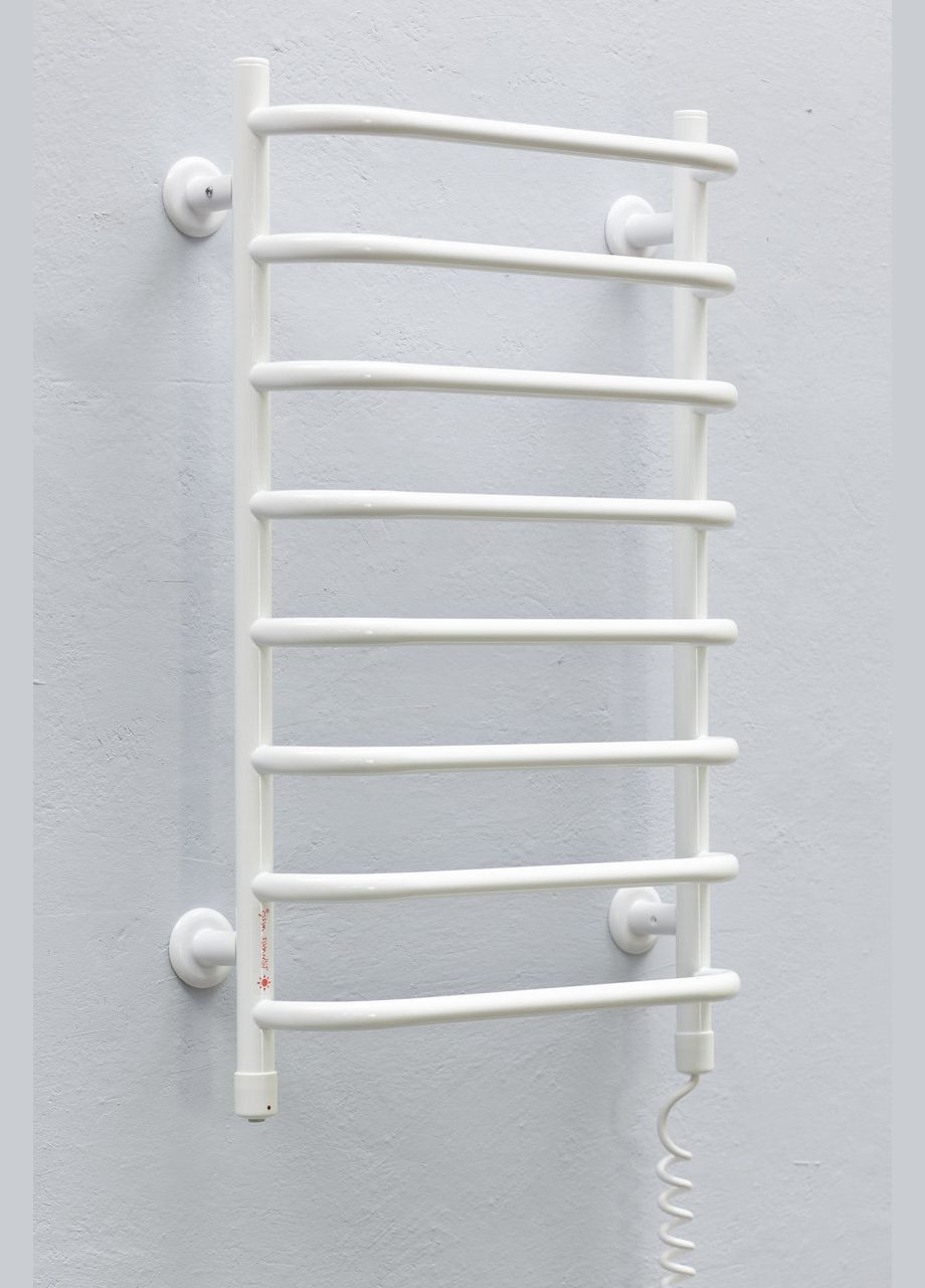 Сушарка для рушників електрична ТЕПЛИЙ СВІТ Стеїр плюс білий правосторонній з кнопковим перемикачем Теплий світ (317937557)