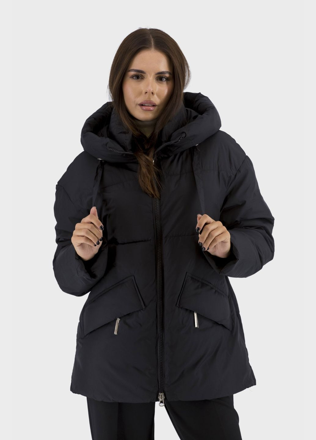 Чорний зимній Пуховик No Brand