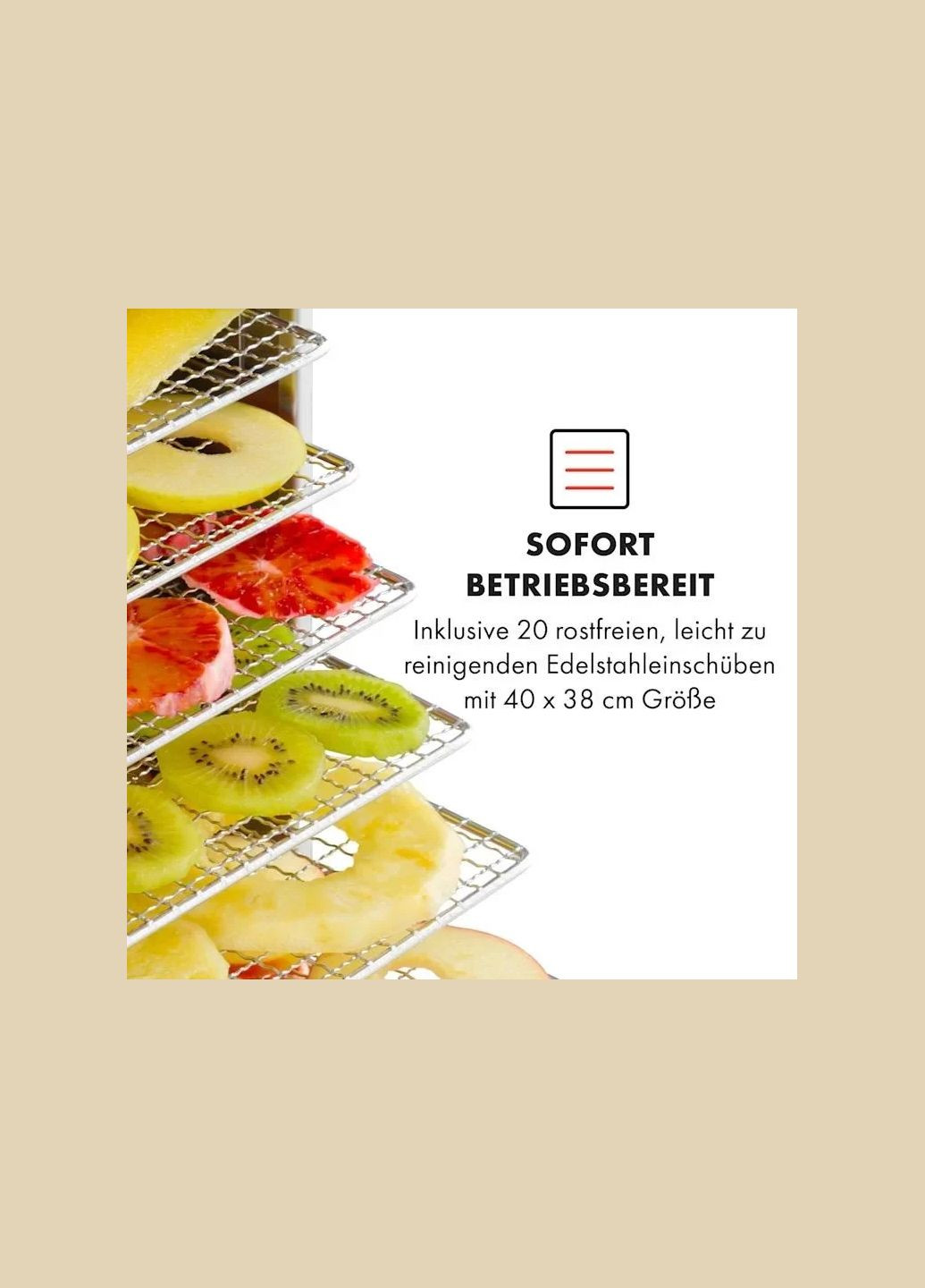 Дегідратор Master Jerky 300 2000 Вт 40-90 °C (10034544) Klarstein (338194867)