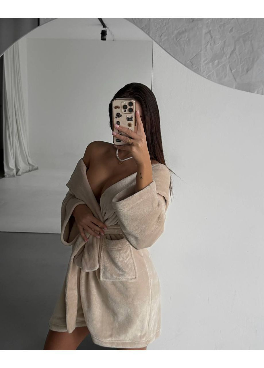 Махровый короткий халат Adelante (369378328)