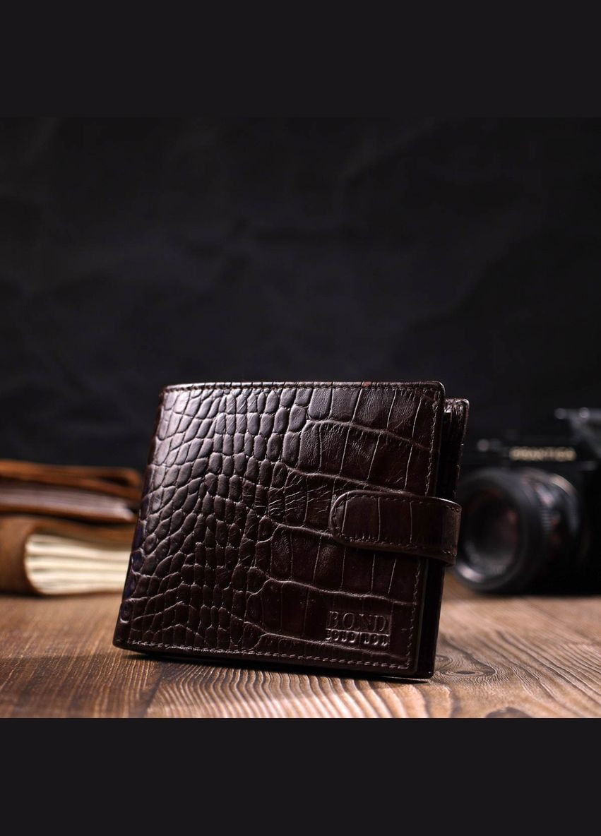 Кошелек мужской Кожаный с тиснением под крокодила Tony Bellucci 22043 Коричневый Bond (306881476)