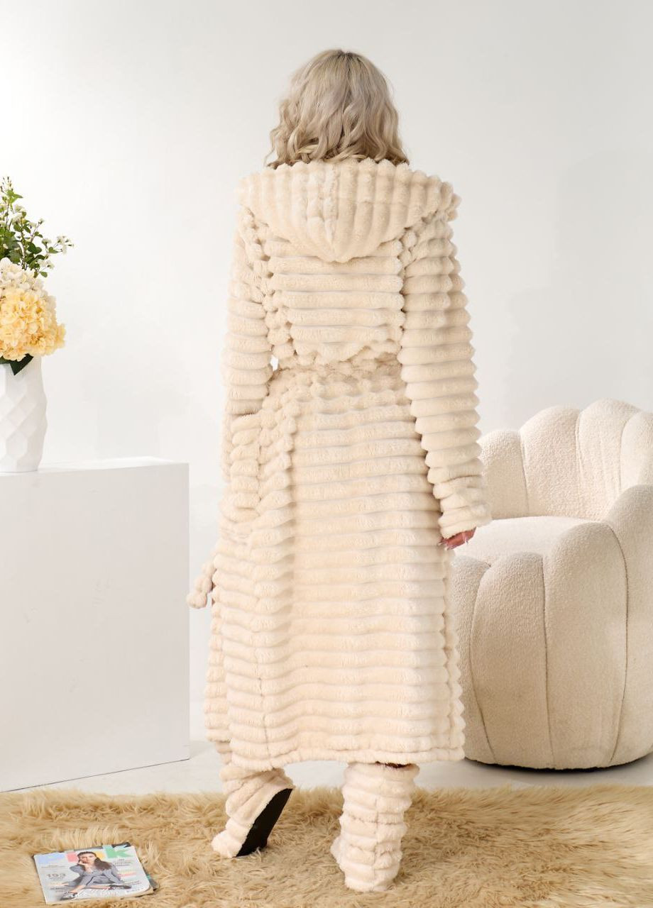 Женский махровый халат миди с капюшоном Selim-tekstil (370143782)