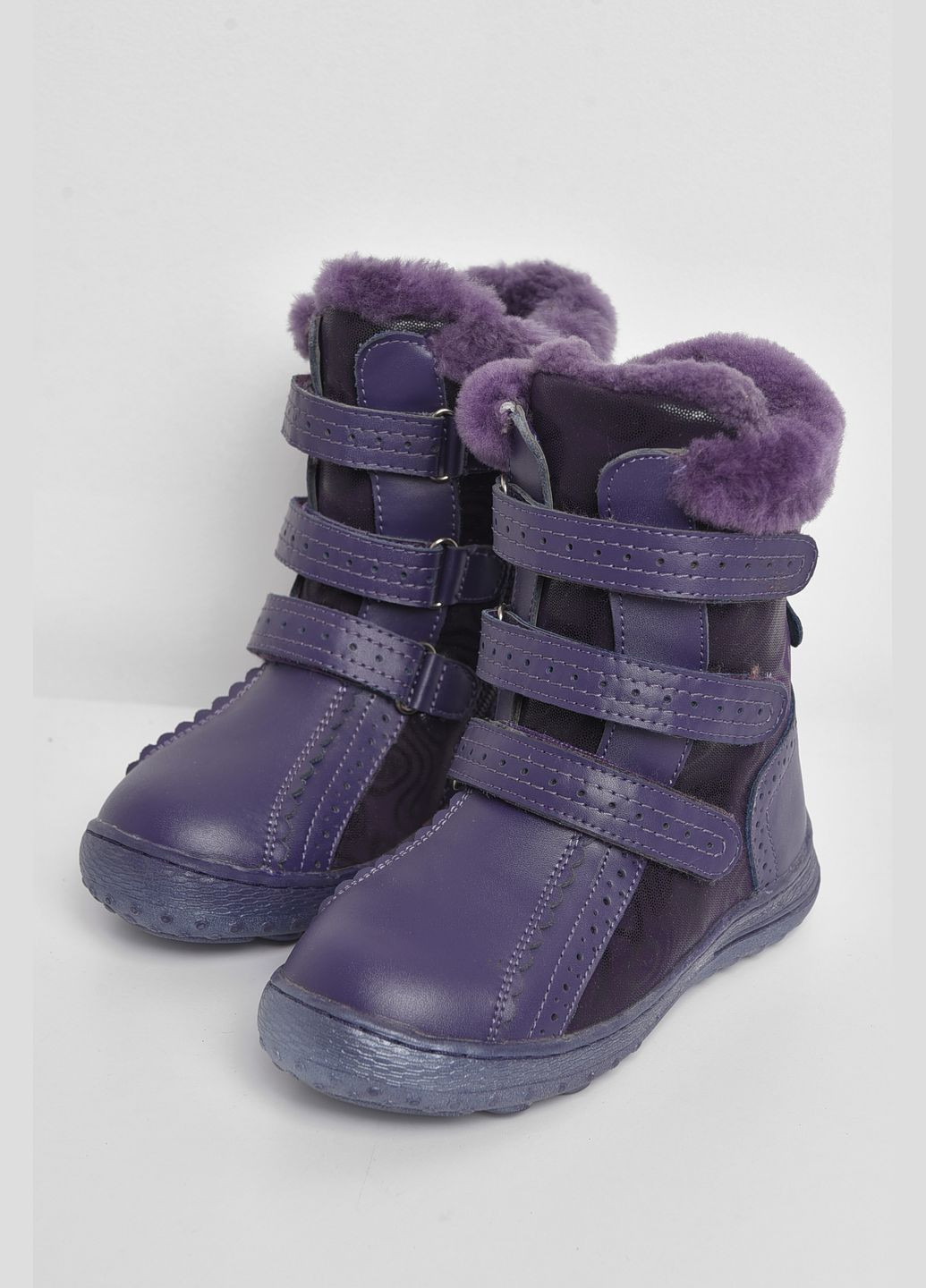 Зимние сапоги детские для девочки на меху фиолетового цвета Let's Shop
