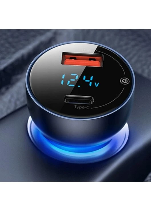 Автомобильное зарядное устройство Particular Digital Display QC+PPS Dual Quick Charger Car Charger 65W Темно-серый Baseus (393954401)
