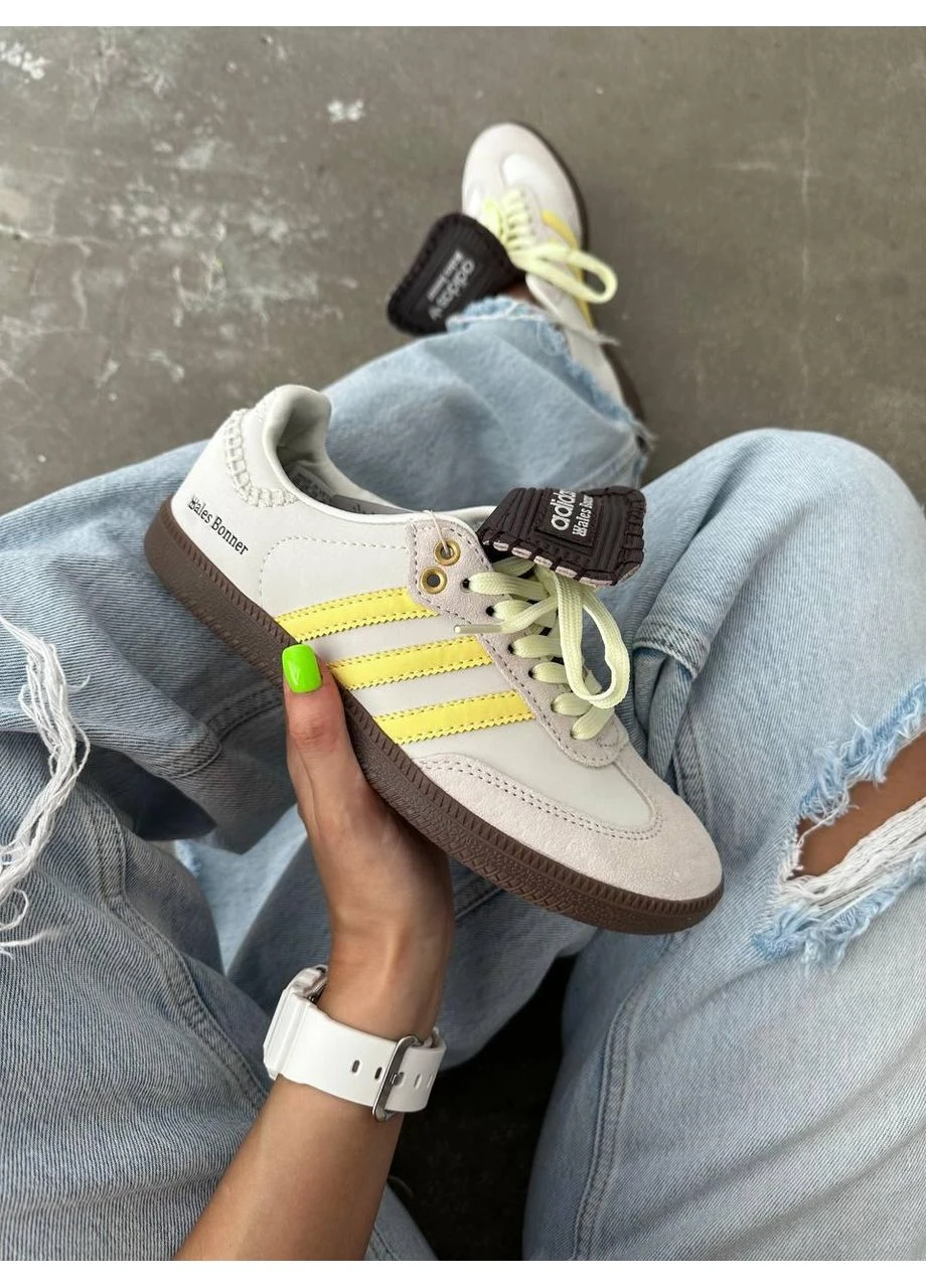 Жовті літні кросівки adidas samba x wales bonner yellow адідас самба жовті No Brand