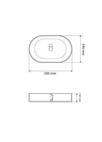 Умивальник (раковина) VERONA 50 WHITE MATT накладний VBI (393114074)