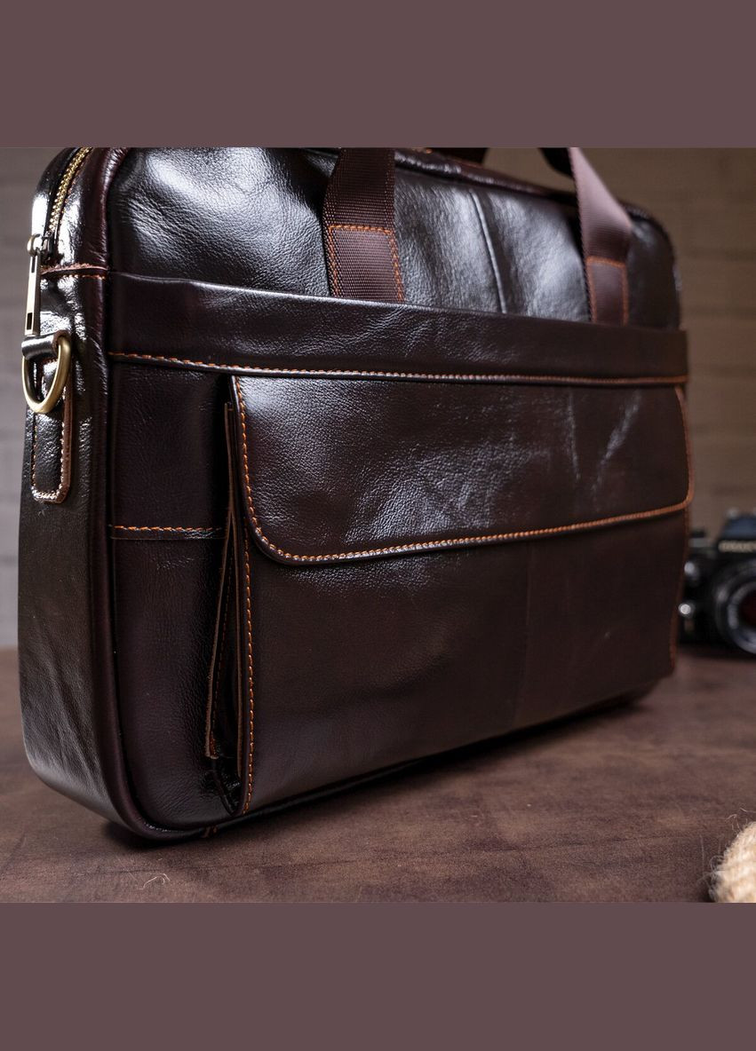 Сумка чоловіча шкіряна через плече під ноутбук 14750 Коричнева Vintage (302008898)
