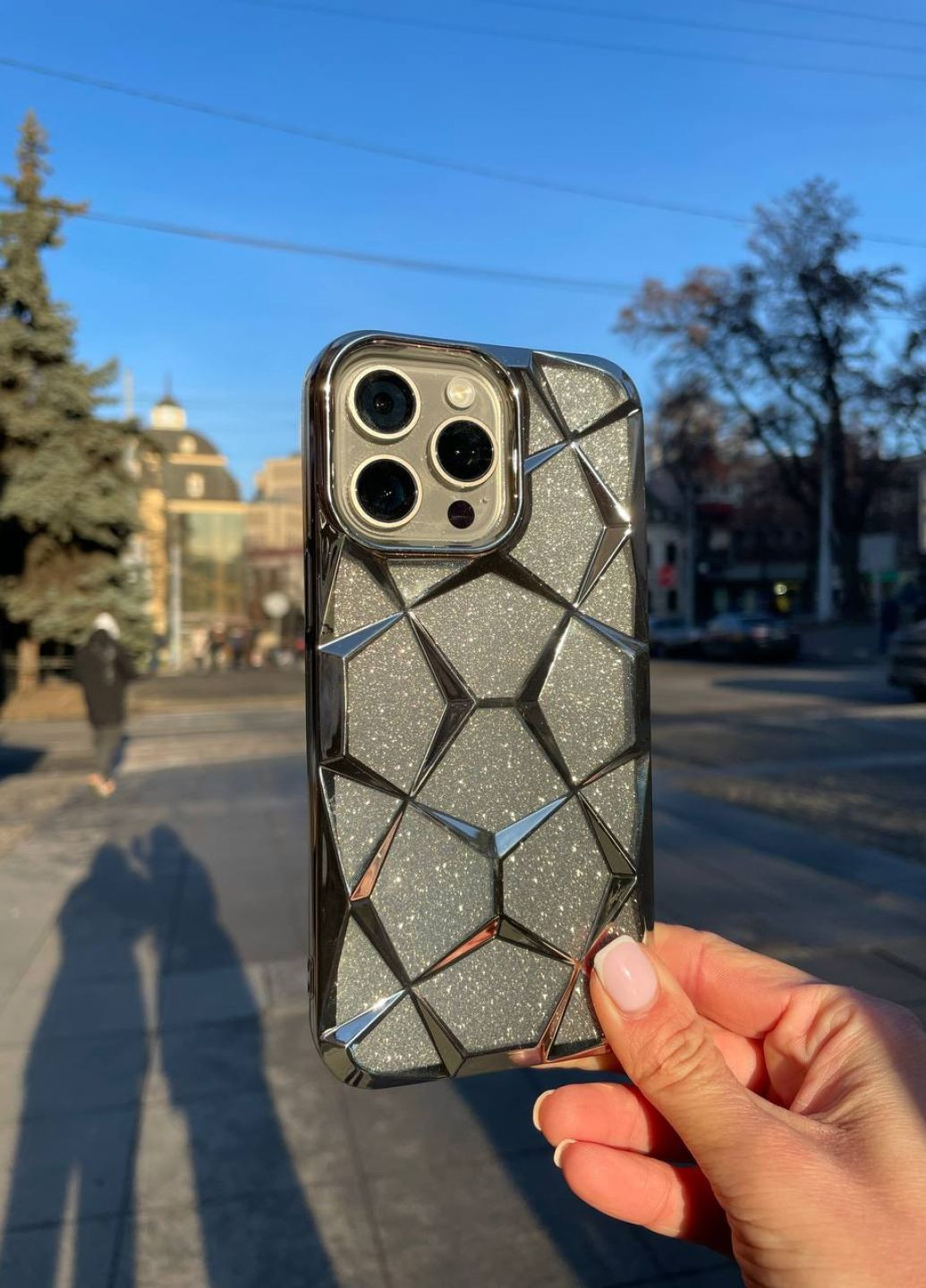 Чехол силиконовый для iPhone 15 Pro Max 3Д Diamond Blue / чехол айфон 15 про макс синий No Brand (316088070)