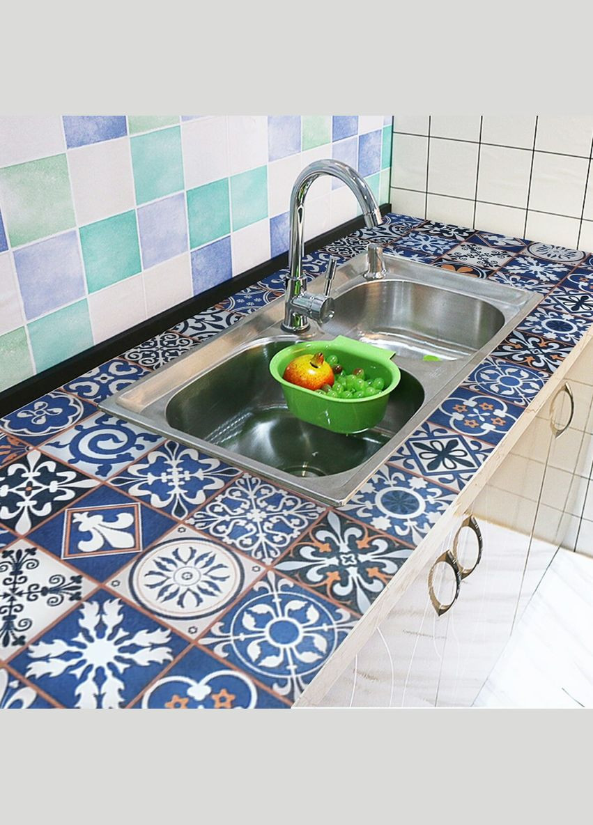 Самоклеящаяся пленка синий орнамент 0,45х10м SW-00001208 Sticker Wall (316187247)