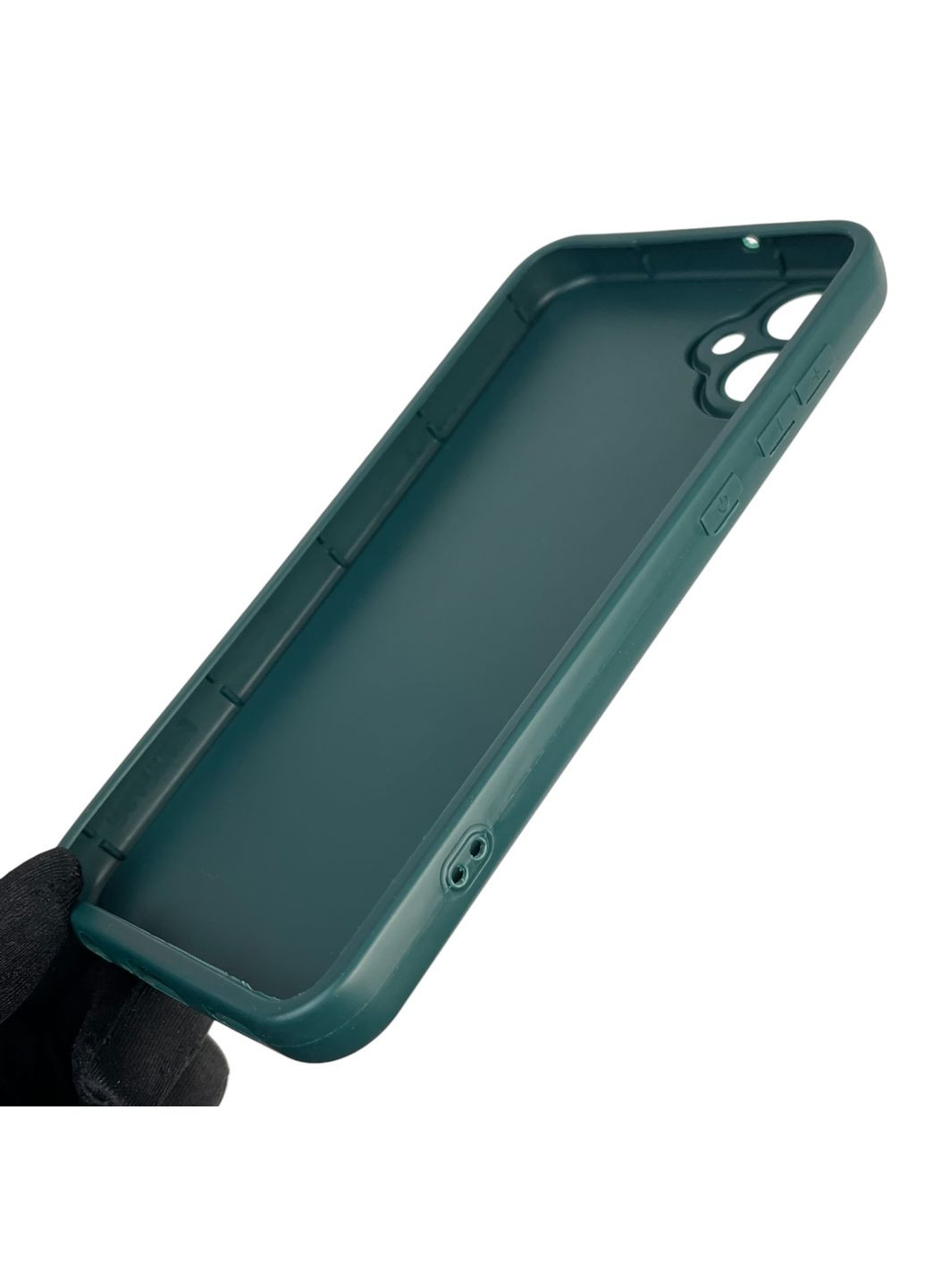 Чохол силіконовий Soft Touch з 3D принтом для Galaxy A05 (SM-A055) темно-зелений (Повний захист камери) Samsung (371652932)