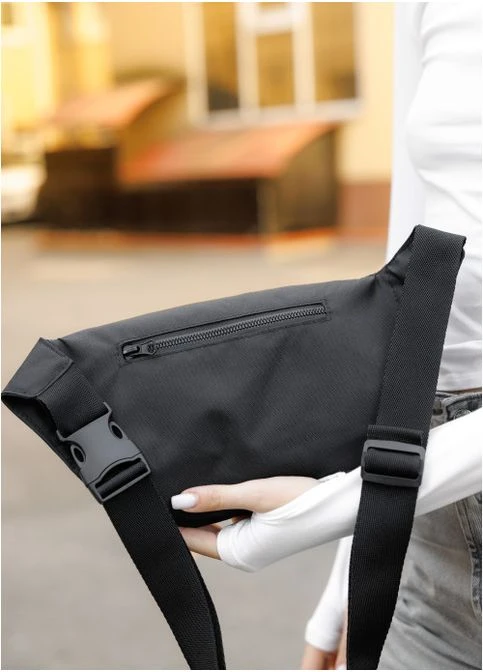 Женская тканевая поясная сумка бананка Черная (839038617) Sambag (361244804)