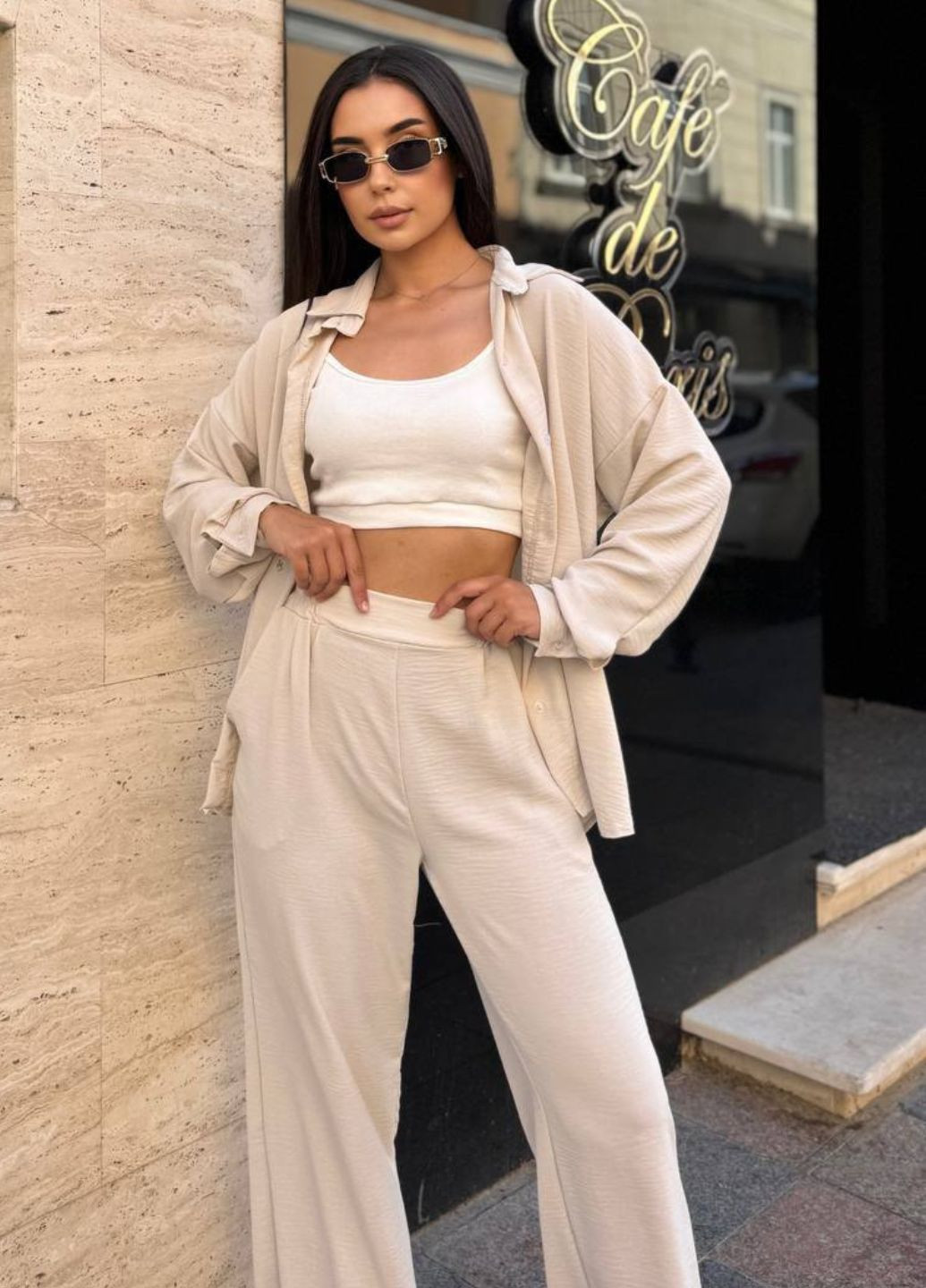 Костюм-двойка: свободная рубашка и брюки палаццо Україна (328432644)