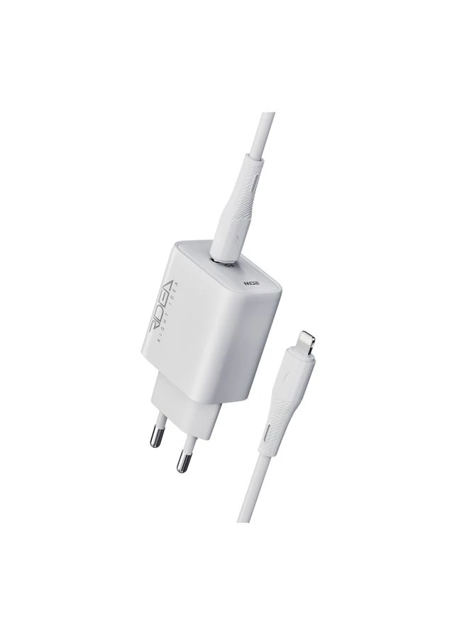 Сетевое Зарядное Устройство RW-20125 Rapid Pro 1USB-C QC/PD 20W+Type-C to Lightning Ridea (398854379)