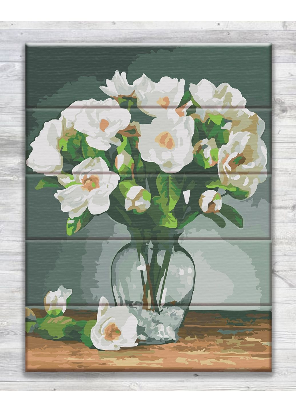 Картина по номерам на дереве "белые цветы" ArtStory (282593472)