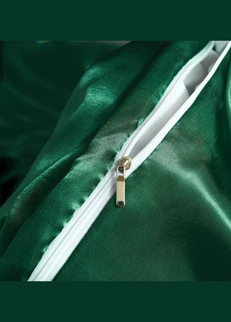 Постільна атласна білизна Сімейний 150 x 210 см Зелений + 4 x 50 x 70 (В141402-2-03) No Brand (348094904)