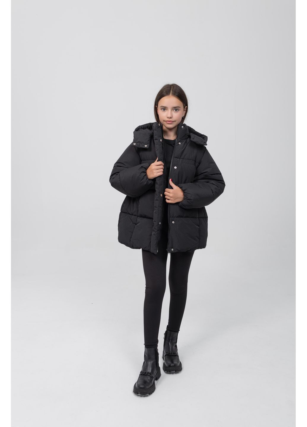 Комбинированная зимняя куртка черный Cvetkov Джанис