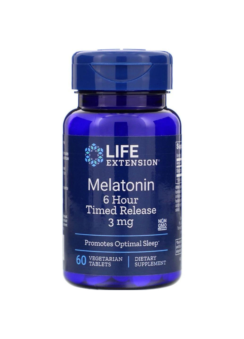 Мелатонин, Melatonin, 6-часовой, 3 мг, 60 таблеток Life Extension (322284702)