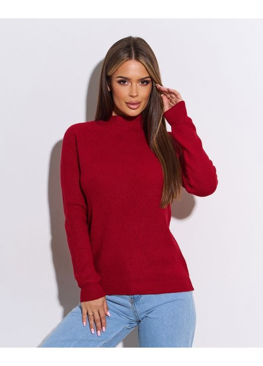 Красный демисезонный свитер фактурной вязки Magnet