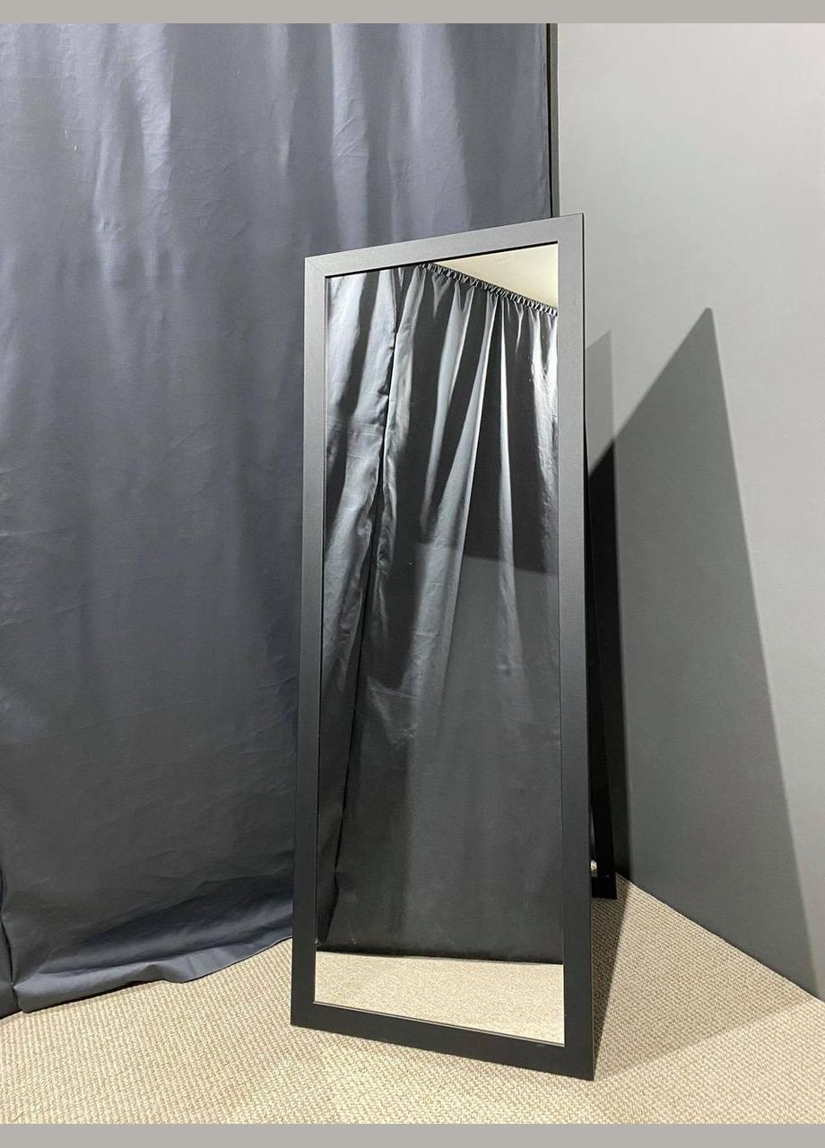 Дзеркало велике на підлогу в прямій рамі чорного кольору на ніжці 170 х 50 см No Brand (333823536)