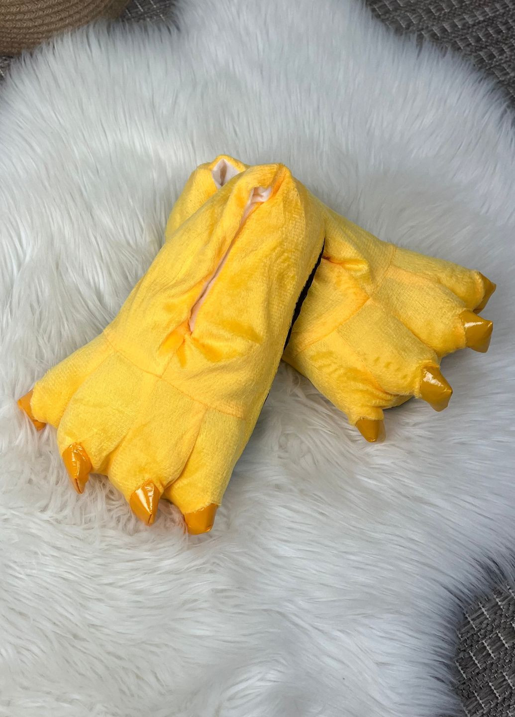 Капці лапи з кігтями чоловічі до кігурумі плюшеві яскраві жовті My Kigu (367584455)