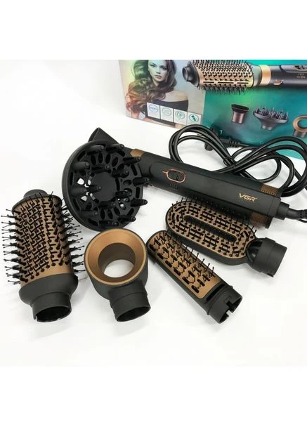 Фен-щетка для волос V491 чорний 6в1/1000Вт (43545-V491_930) VGR (392934438)