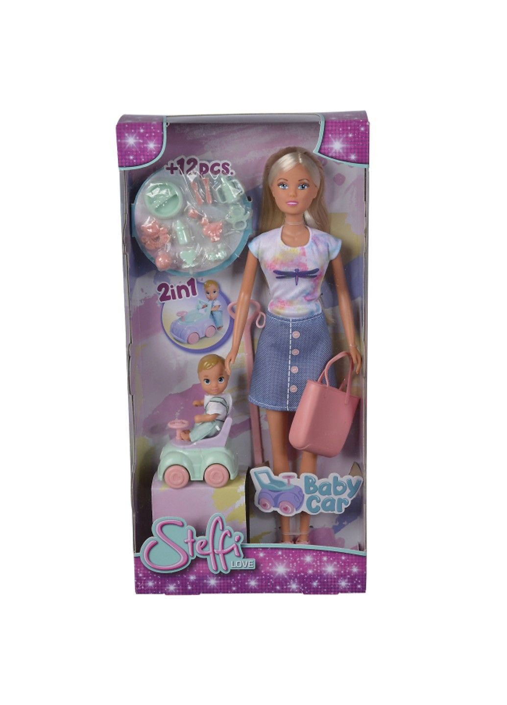 Кукольный набор Штеффи с малышом на машинке, 12 аксессуаров, 3+ Steffi & Evi Love (325688913)