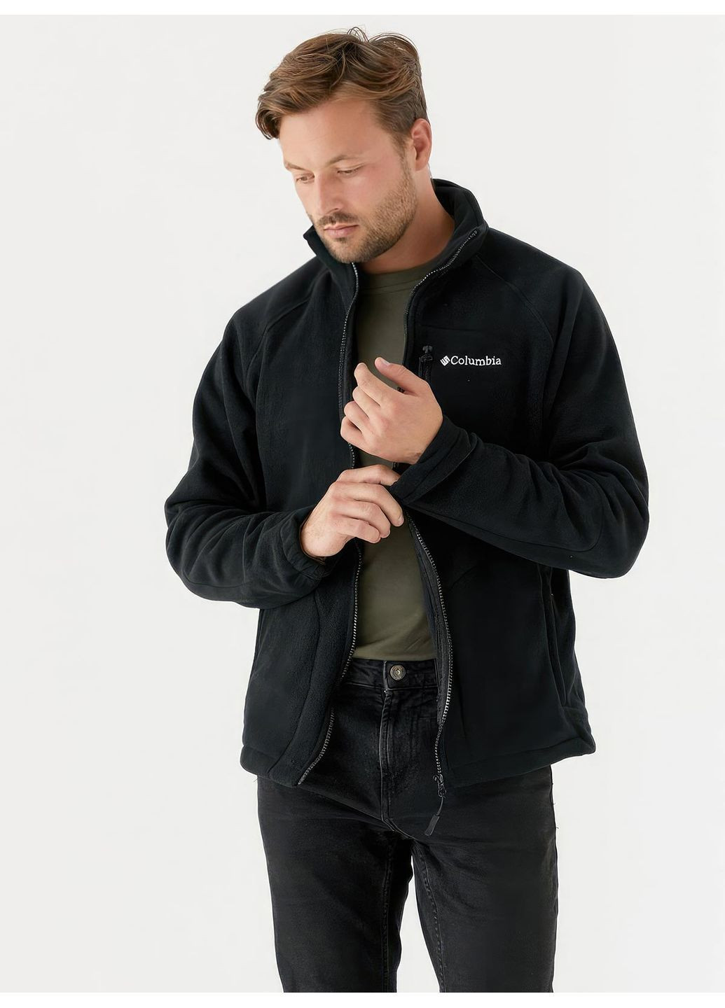 Флісова кофта чоловіча фліска для чоловіків Коламбія з кишенями на блискавці зимова спортивна кофта тепла Columbia (268126342)