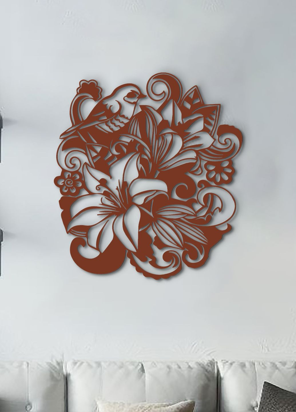 Современная картина на стену, деревянный декор для дома "Лилия цветущая", декоративное панно 20х23 см Woodyard (292113985)