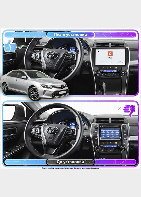 Штатная магнитола 10" для Toyota Camry VII (XV50) Рестайлинг 2 2017-2018 4/64 QLED CarPlay Prime 1 шт. Lesko (336199419)