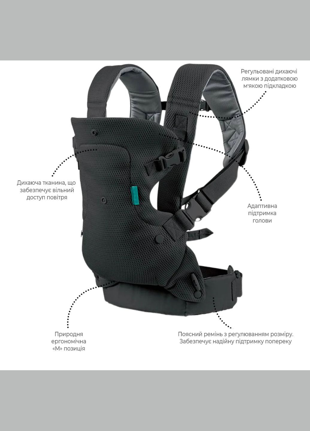 Эрго-рюкзак с регулируемой спинкой и поддерживающим поясом No Brand (334004076)