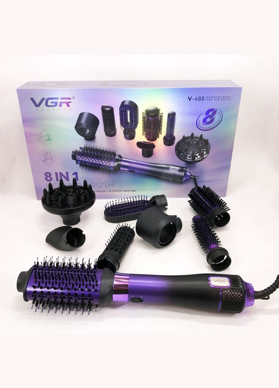 Електричний фен з дифузором 8 в 1 V-488, Сучасний фен для укладання, Легкий ZX-562 професійний фен VGR (349512138)
