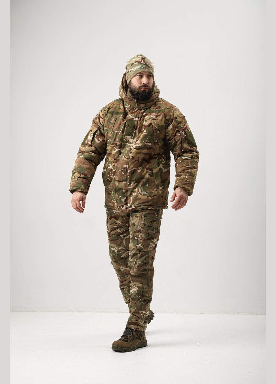 Тактический зимний бушлат мультикам рип-стоп,военный водоотталкивающий армейский бушлат мультикам Undolini (346529822)