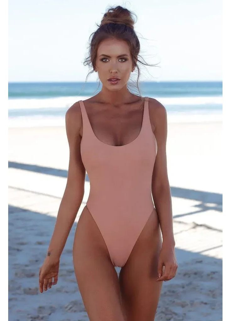 Розовый летний сплошной купальник с регулируемыми лямками. сплошной купальник с пушапом. China