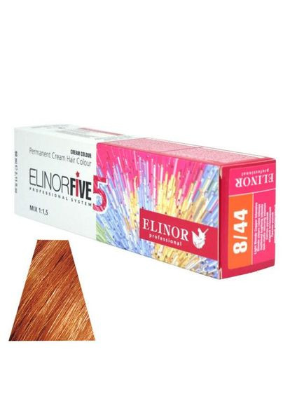 Фарба для волосся ElinorFive5 professional СВІТЛО-РУСЯВИЙ МІДНИЙ ІНТЕНСИВНИЙ 8/44 (100 МЛ) Elinor Professional (324624849)