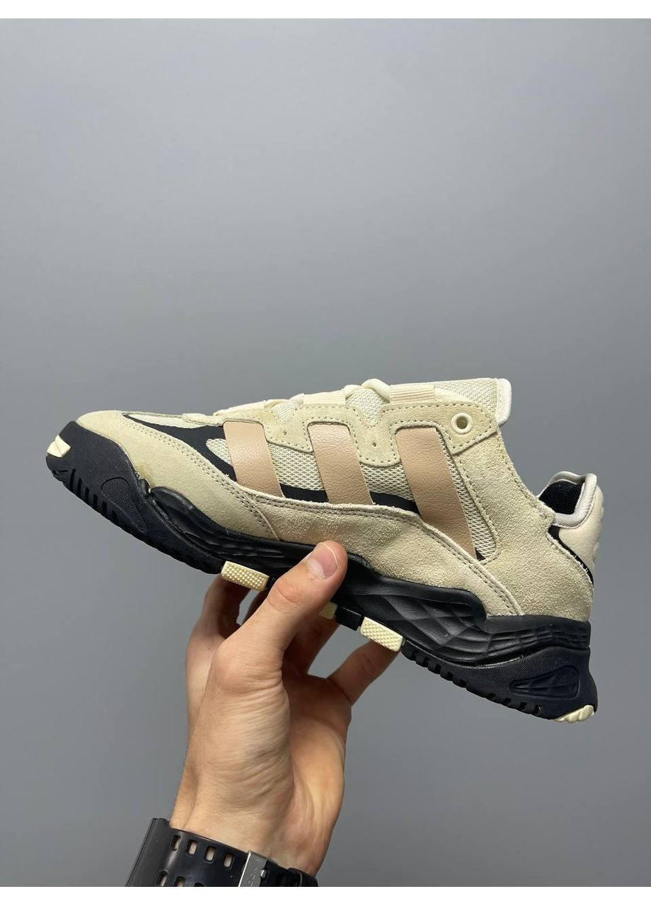 Чорні Осінні кросівки чоловічі adidas niteball beige black orange v2 адідас найтбол No Brand