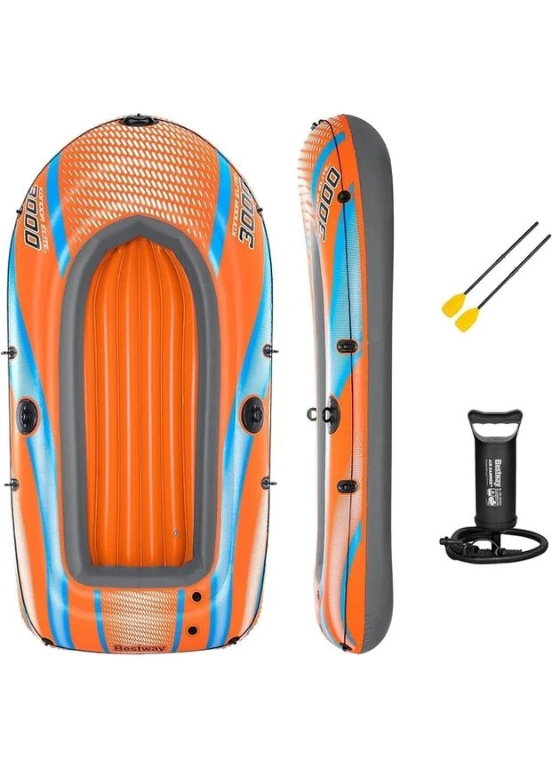 Надувная двухместная лодка с веслами и насосом 246x122 см, 61145 Bestway (398335707)