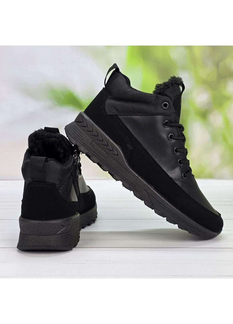 Черные зимние мужские зимние ботинки Progress