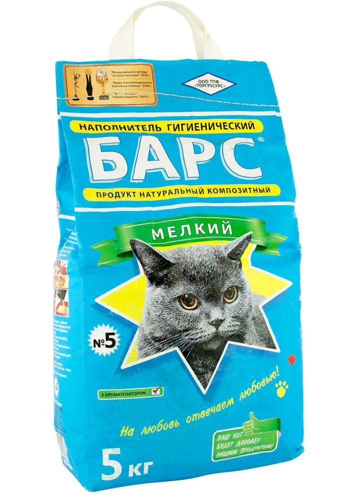 Наполнитель для кошачьего туалета №5 Бентонитовый комкующий 5 кг (4820031330077) Барс (279571968)