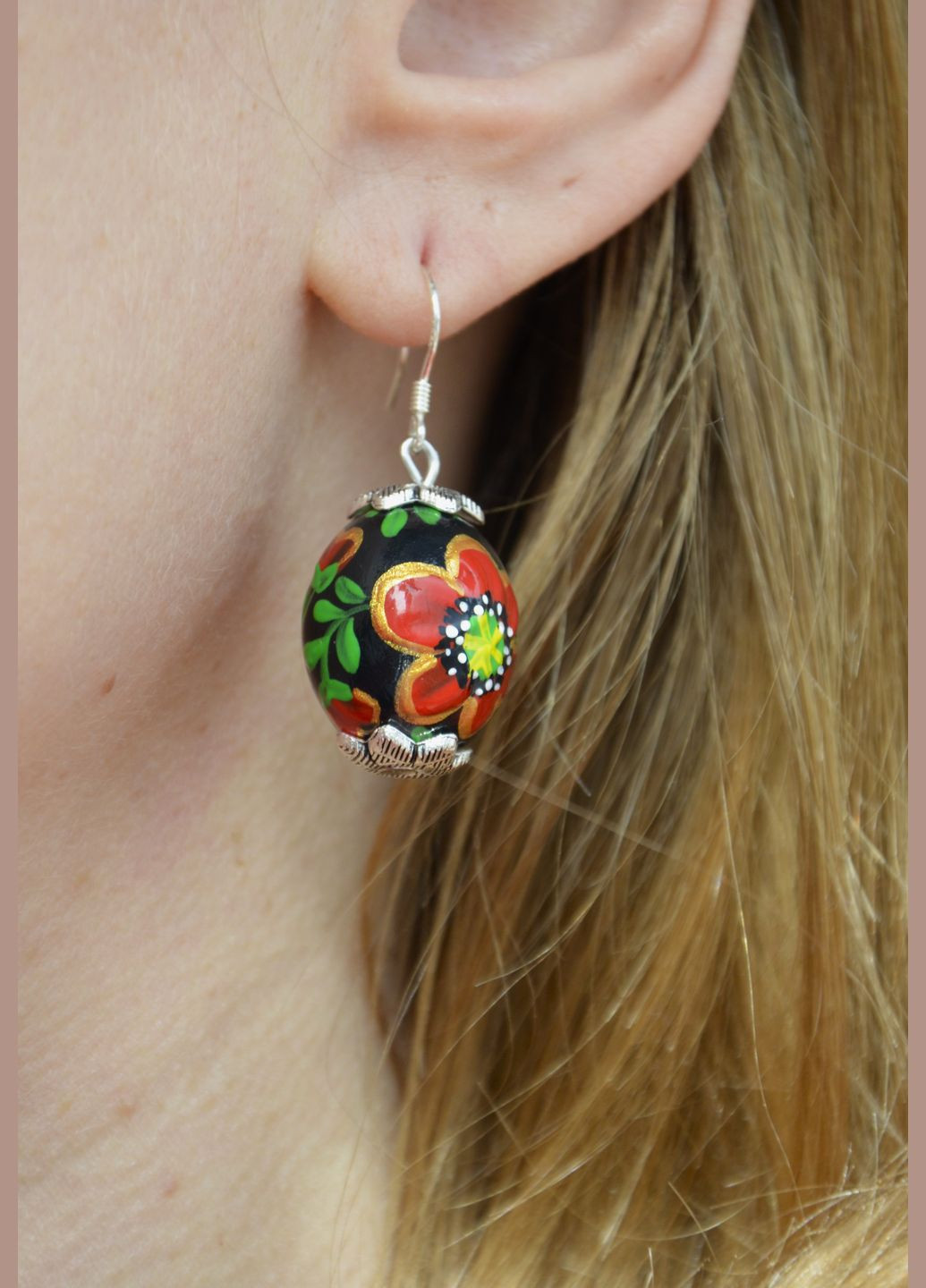 Авторские деревянные серьги с серебряными крючками Lucy Kozyra (327403614)