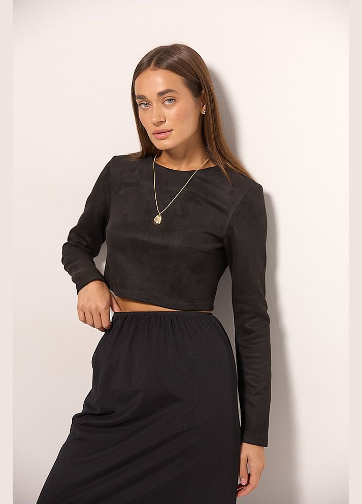 Укорочений жіночий лонгслів із замші Arjen (304936283)