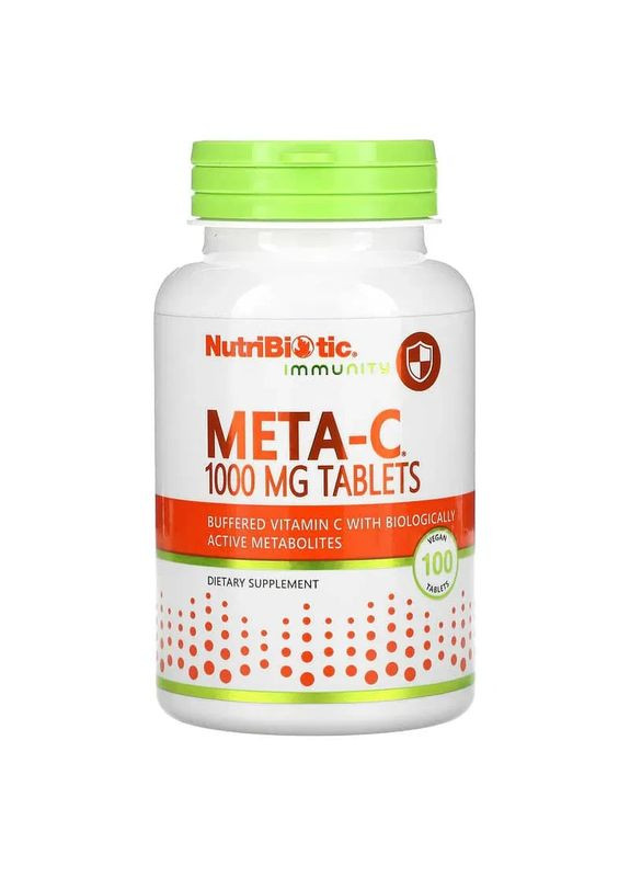 Буферизований вітамін С з метаболітами 1000 мг Meta-C Immunity, 100 таблеток NutriBiotic (361116986)
