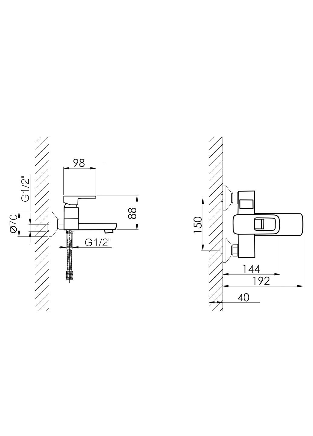 Смеситель для ванны Wawel (с душевым гарнитуром) (k35) LDWAW006WHI45398 White LIDZ 006 (322069793)